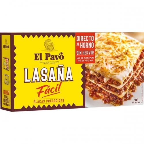 Pasta Lasanya El Pavo Fàcil 18 plc.