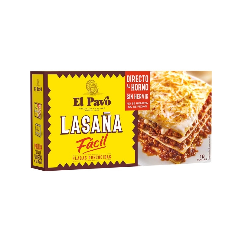 Pasta Lasaña El Pavo Fácil 18 plc.