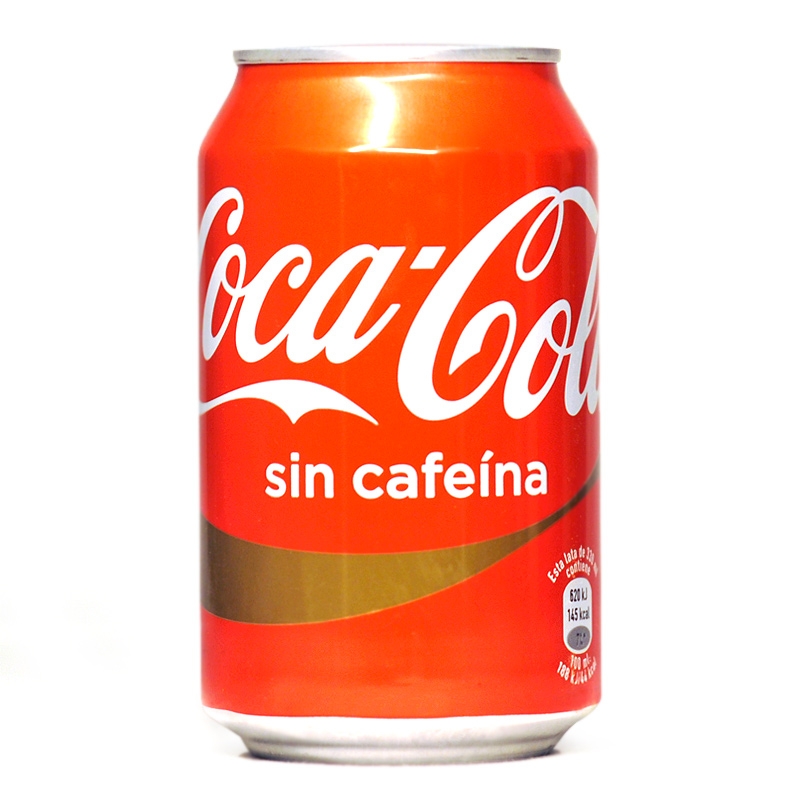 Lata de Cocacola  sin cafeina